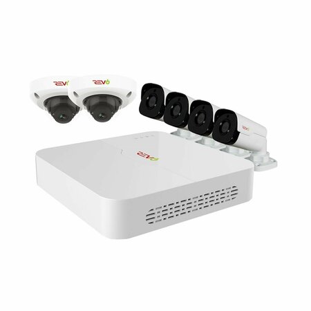 REVO AMERICA Ultra HD Audio Capable 8 Channel Surveillance System with 6 4Megapixel Cameras RU82D2GB4GA-2T